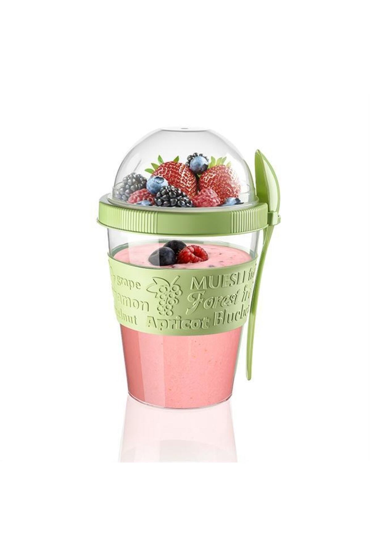 EGATOPTAN Portable Yogurt Container with Fruit Bowl and Spoon Trendyol