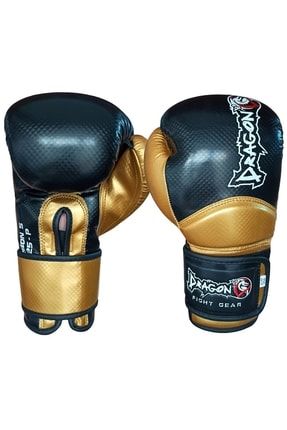 Carbon 5 Muay Thai Boks Ve Kick-boks Eldiveni Siyah Altın 30025-P BLACK