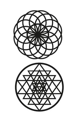 Kutsal Geometrik Şekiller Yaşam Çiçeği Torus Set Sriyantra Hediyemizdir GS SRİTORUS SİYAH 3LÜSET40