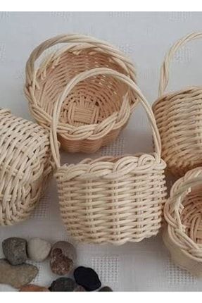 Rattan Doğal Bambu Mini Sepet SHNGD0111