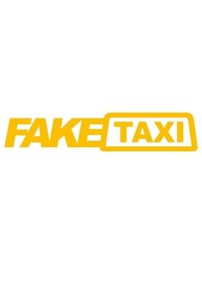 E-02 Fake Taxi Oto Sticker Laptop, Duvar Sticker 30x6cm E-02A