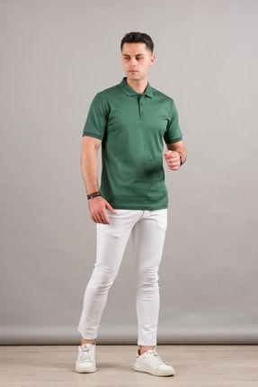Polo Yaka Çıt Çıtlı Merserize Süperfine Cotton Erkek T-shirt NHR34348