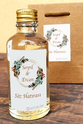 Söz Hatırası Temalı Kolonya Şişe Etiketi Nişan Nikah Söz Doğum Günü Etiketi  TYC00479372273