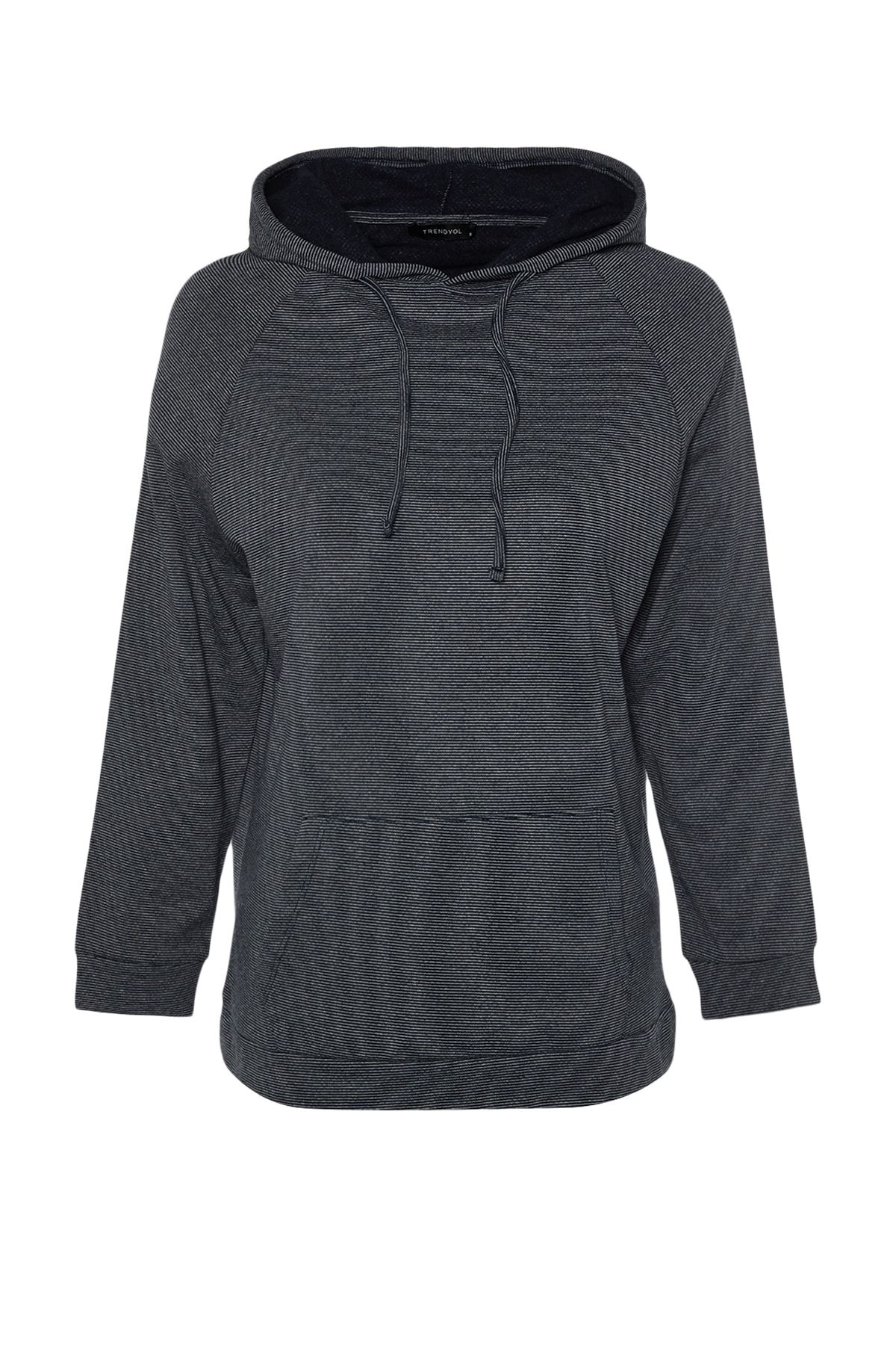 Trendyol Collection Sweatshirt Dunkelblau Oversized YB8135