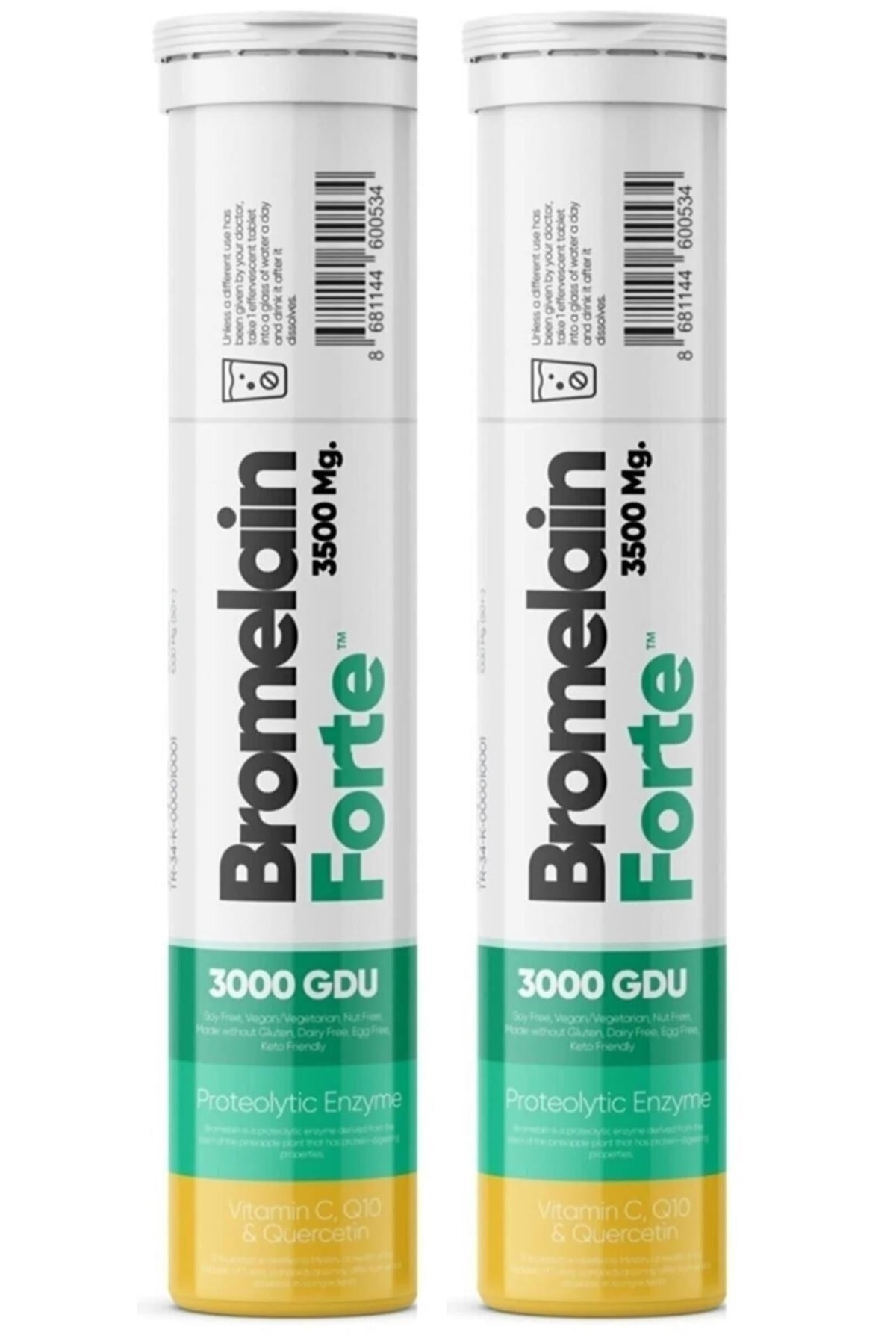 Bromelain Forte 3500 mg 20 Efervesan Tablet 2 Adet Fiyatı, Yorumları