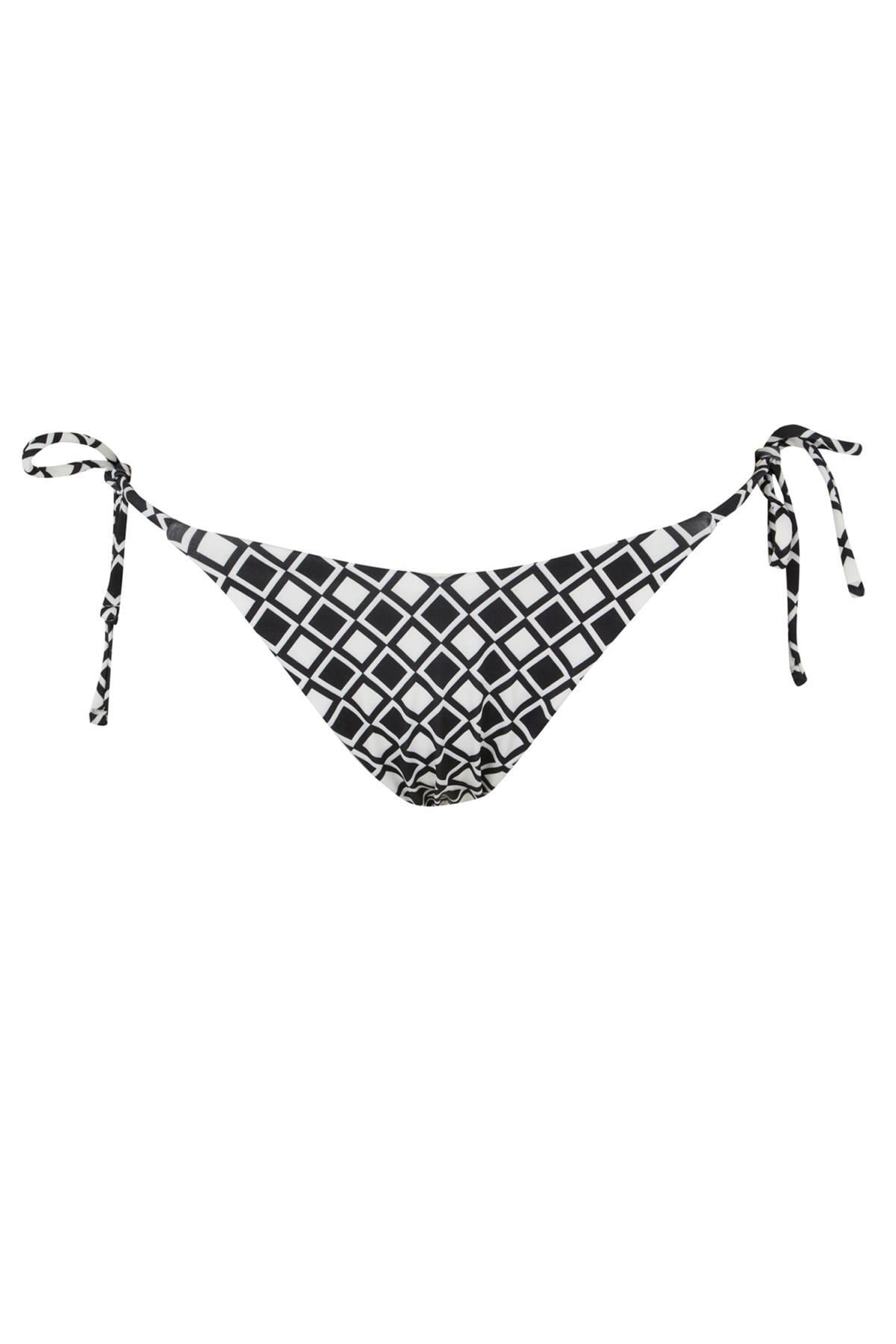 DeFacto Bikini-Hose Schwarz Kariert