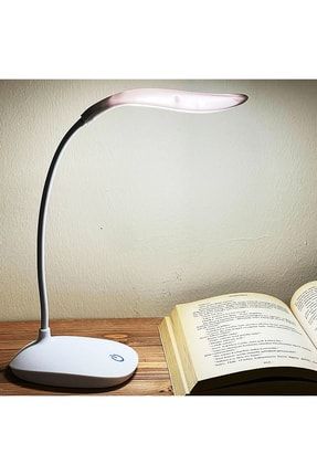 3 Modlu Dokunmatik 40cm Kitap Okuma Lambası D18 Ayarlanabilir Led Işık Usb Şarjlı Masa Lambası Beyaz D-18