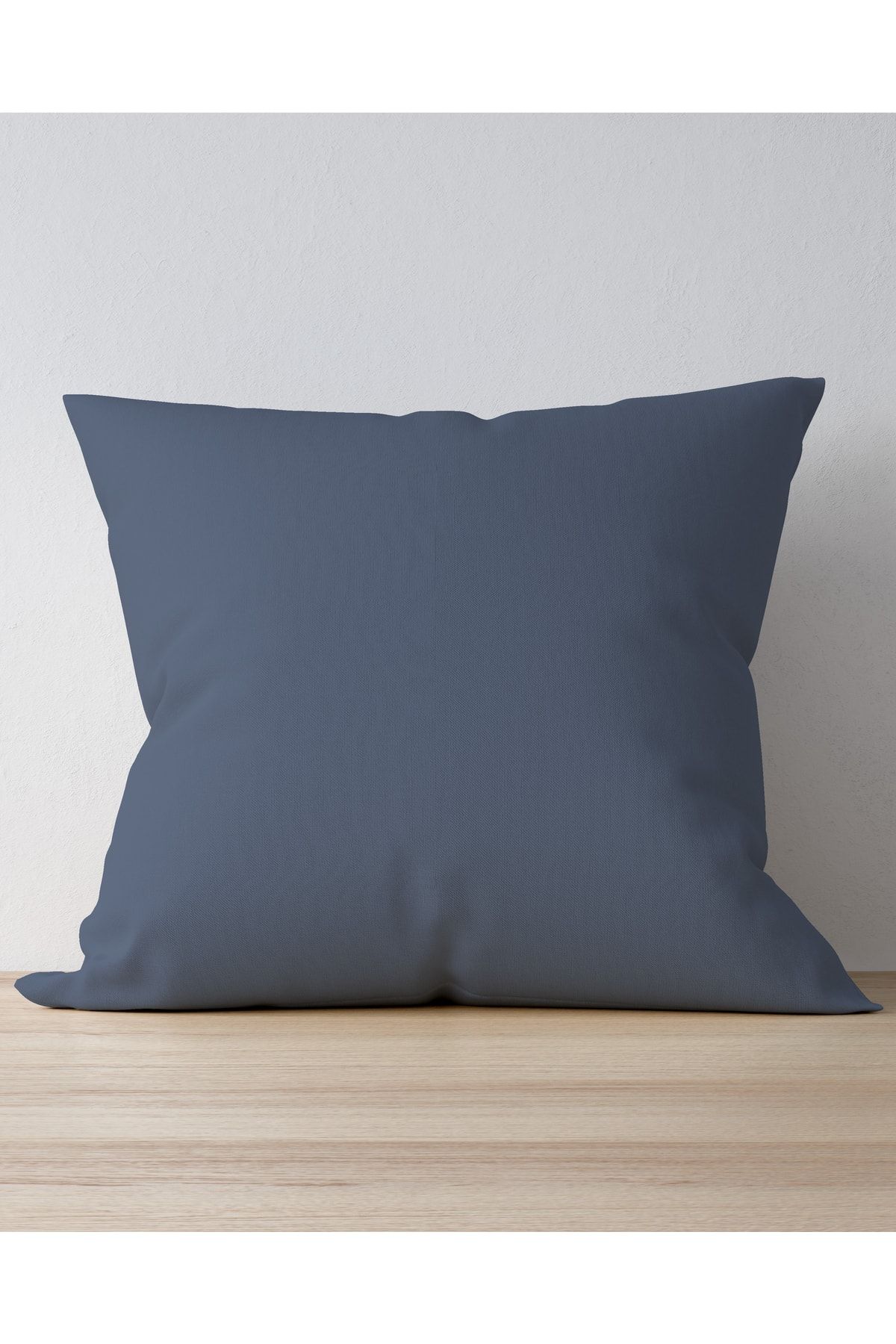 Pilloveland Square Dark Blue Colored Double Sided Printed Suede
