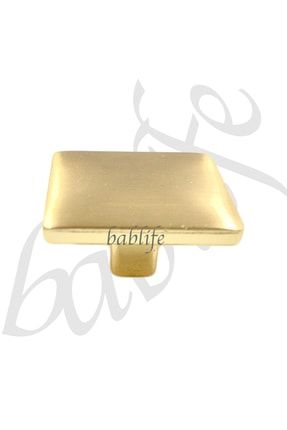 Mat Altın Kare Düğme Kulp (4cm X 4cm) Metal Lüks Çekmece Dolap Mobilya Kulpları Bablife-Düğme-Kare-MatAltın-40mm