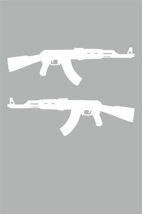 E-25 Keleş Ak 47 Oto Sticker (sağ-sol) 30x9 Cm E-25A