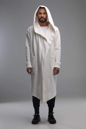 Erkek Beyaz Özel Tarz Sweatshirt Ceket Yelek 5017 HCKTECKYK