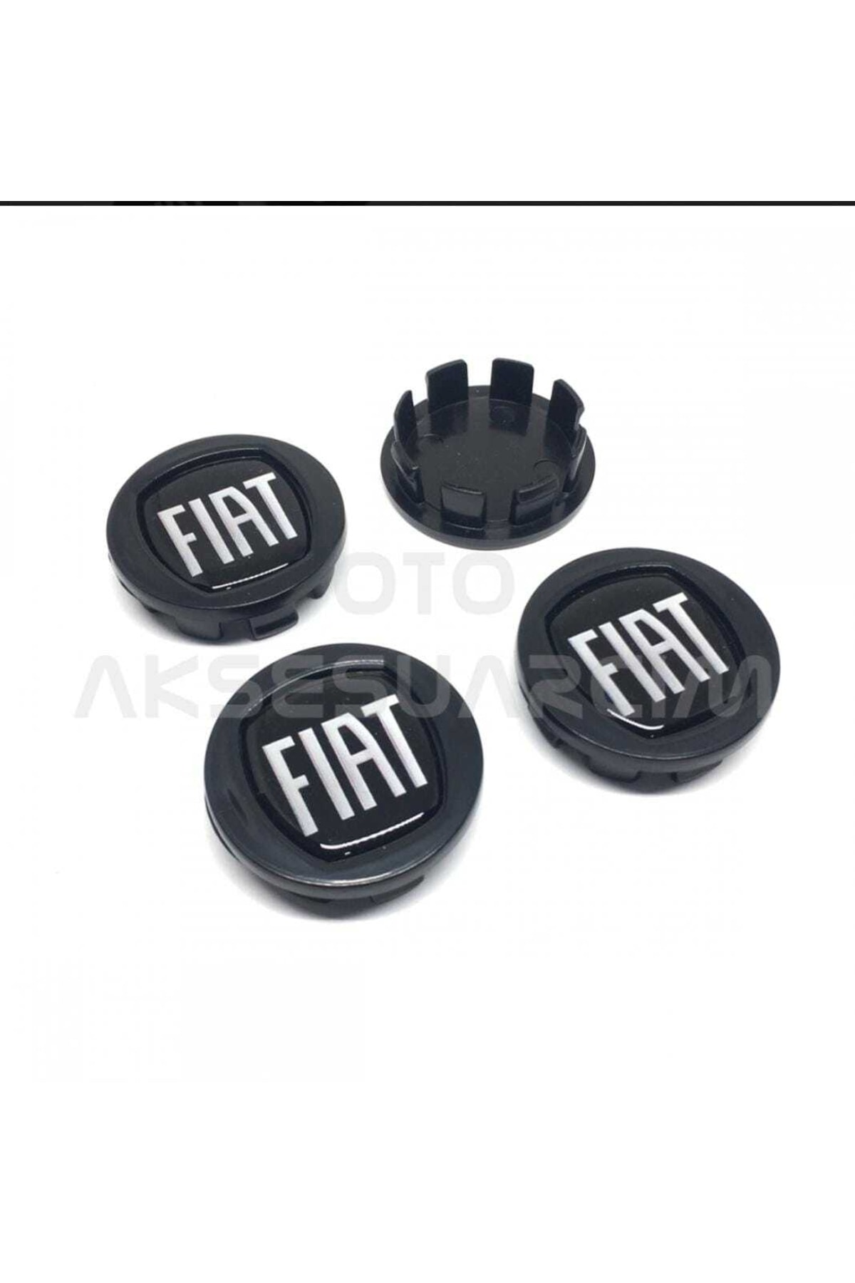 Genel Markalar Fiat Orijinal Tip Geçme Jant Göbeği Siyah 4 Lü 42mm