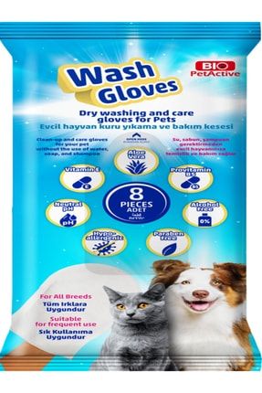 Wash Gloves | Evcil Hayvanlar Için Kuru Yıkama Kesesi 8 Adet ISLAK SİLME KESESİ