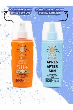 2'li Set Vücut Güneş Kremi Spf 50+ & Güneş Sonrası Nemlendirici 200 Ml GSN2Lİ