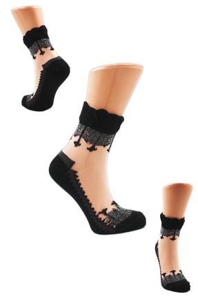 Kadın Desenli Tül Çorap KÇ-TUL4