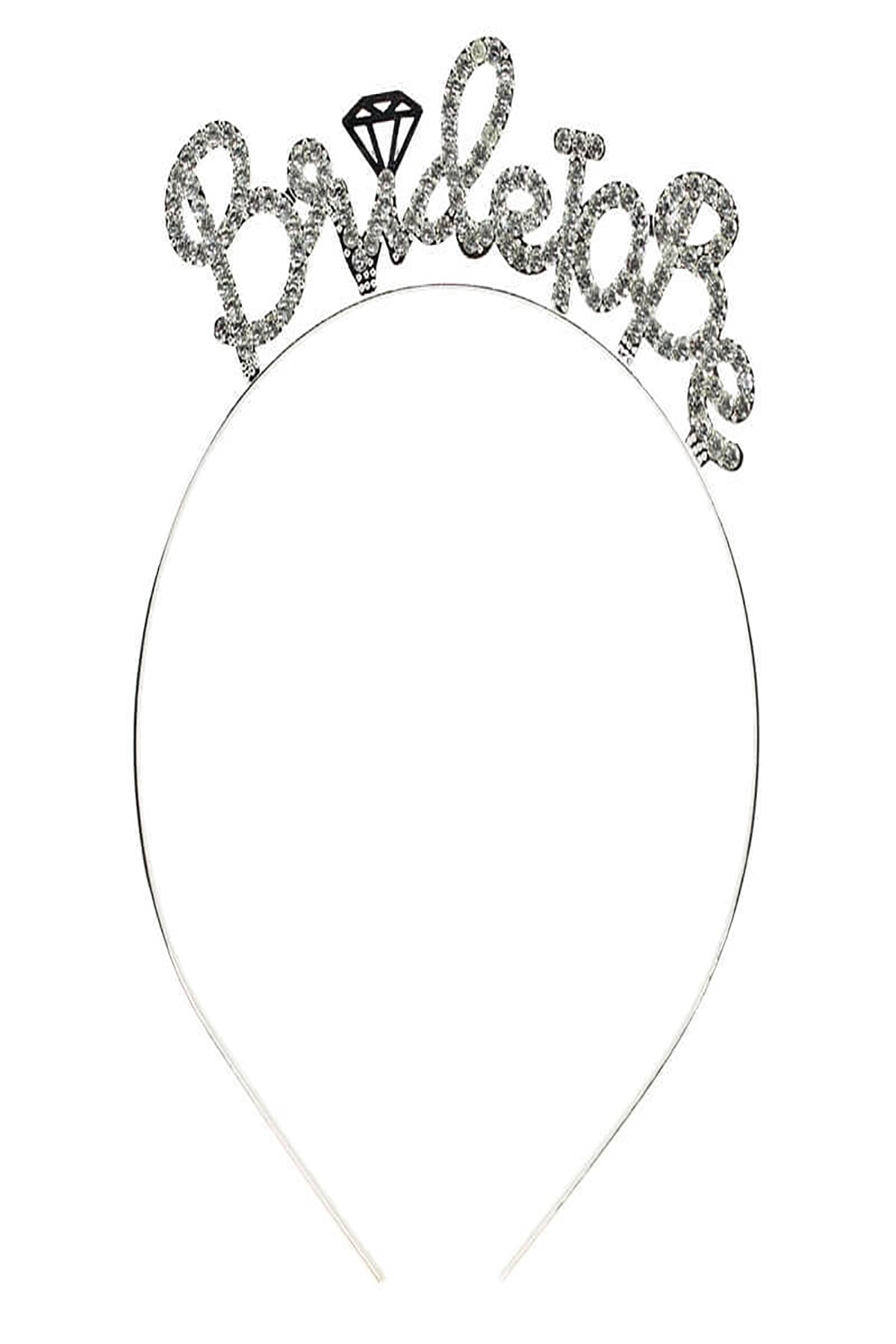 1 Pc Silver Metal Bride To Be Crown Bachelorette Crown with Crystal Gemstone