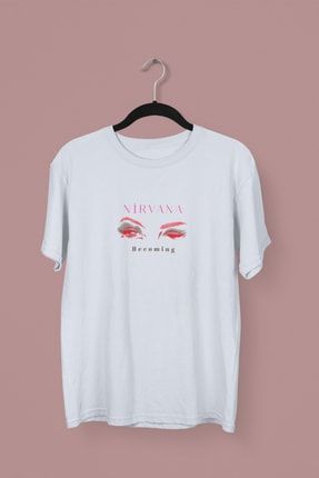 Oversize Nirvana Kadın Gözleri Baskılı Unisex Tişört Mo0novrs9z89