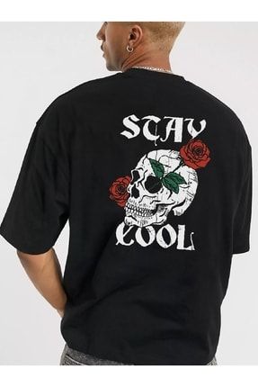 Erkek Scay Cool Siyah Oversize Tshirt CANDELSCAYCOOLASR1