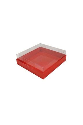 Asetat Kapaklı Karton Kutu Havlu Kutusu 20x20x5 Cm (10 Adet) Kırmızı TE7514Kırmızı