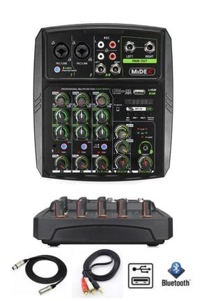 Mdx-400 Stüdyo Kayıt Için 4 Kanal Ses Kartlı +48v Phantomlu Kayıt Mikseri (bluetooth Usb) 23150