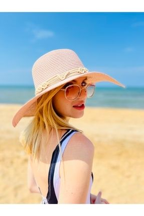 Kadın Ip Detaylı Hasır Plaj Şapkası Hasır-A1979