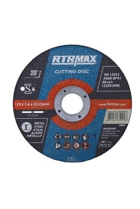 100 Adet Spiral Taşlama Inox Metal Kesici Taş Diski 125x1.6 Mm 17449-008