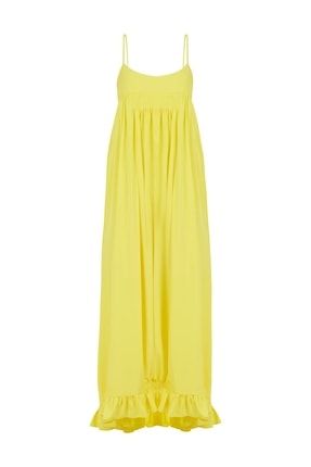 Sarı Askılı Maxi Elbise EDA2202027S