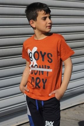 Boys Don't Cry Baskılı Erkek Çocuk Günlük T-shirt F1228430