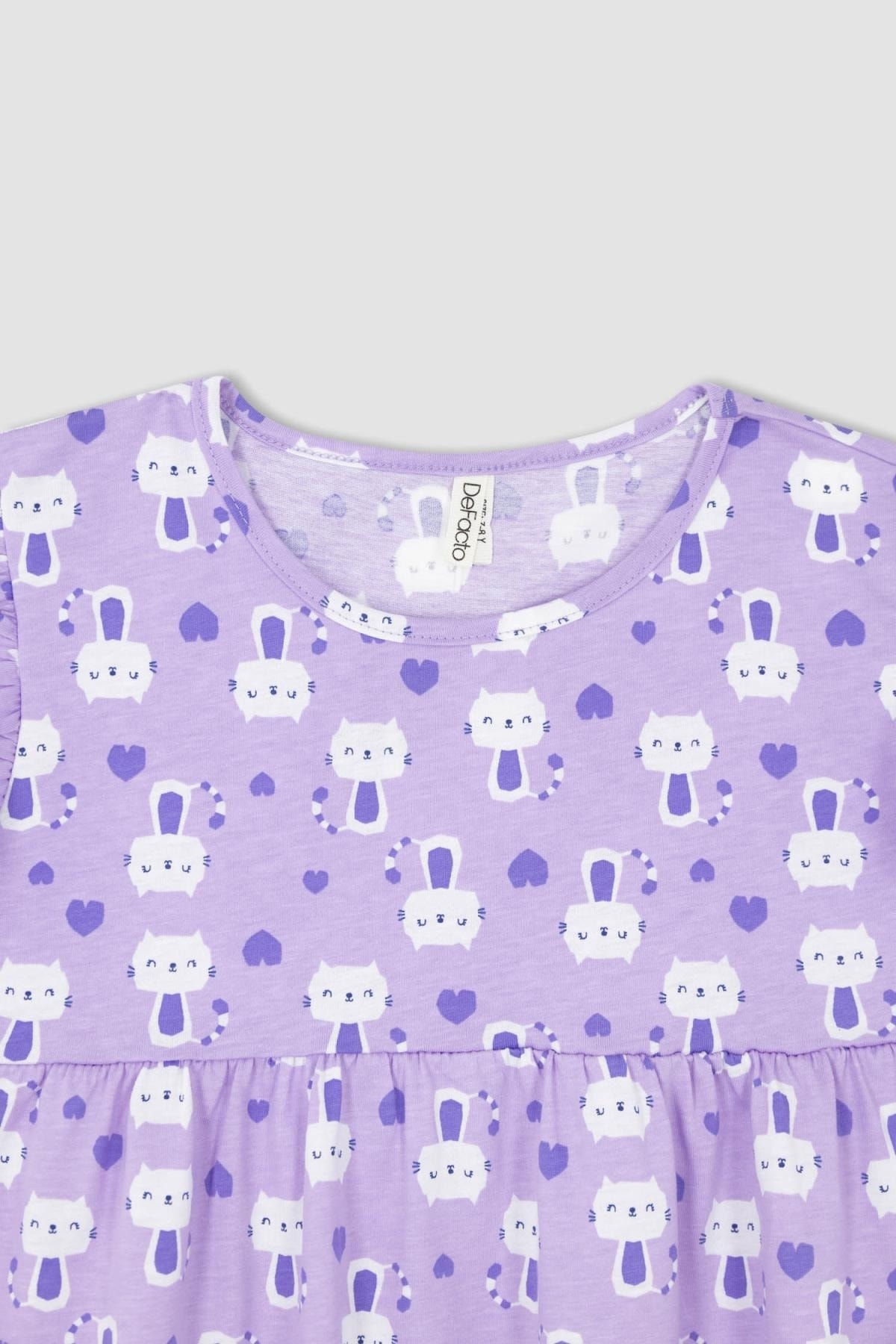 لباس مجلسی دخترانه بنفش دفکتوDefacto | Y6163A622HS اورجینال - تصویر 2