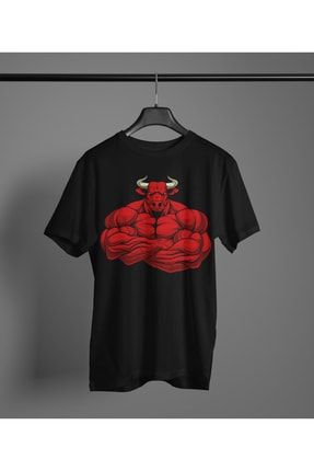 Stronger Bulls Baskılı T-shirt Oversize Unisex Tişört Mo0no0vrs9z74