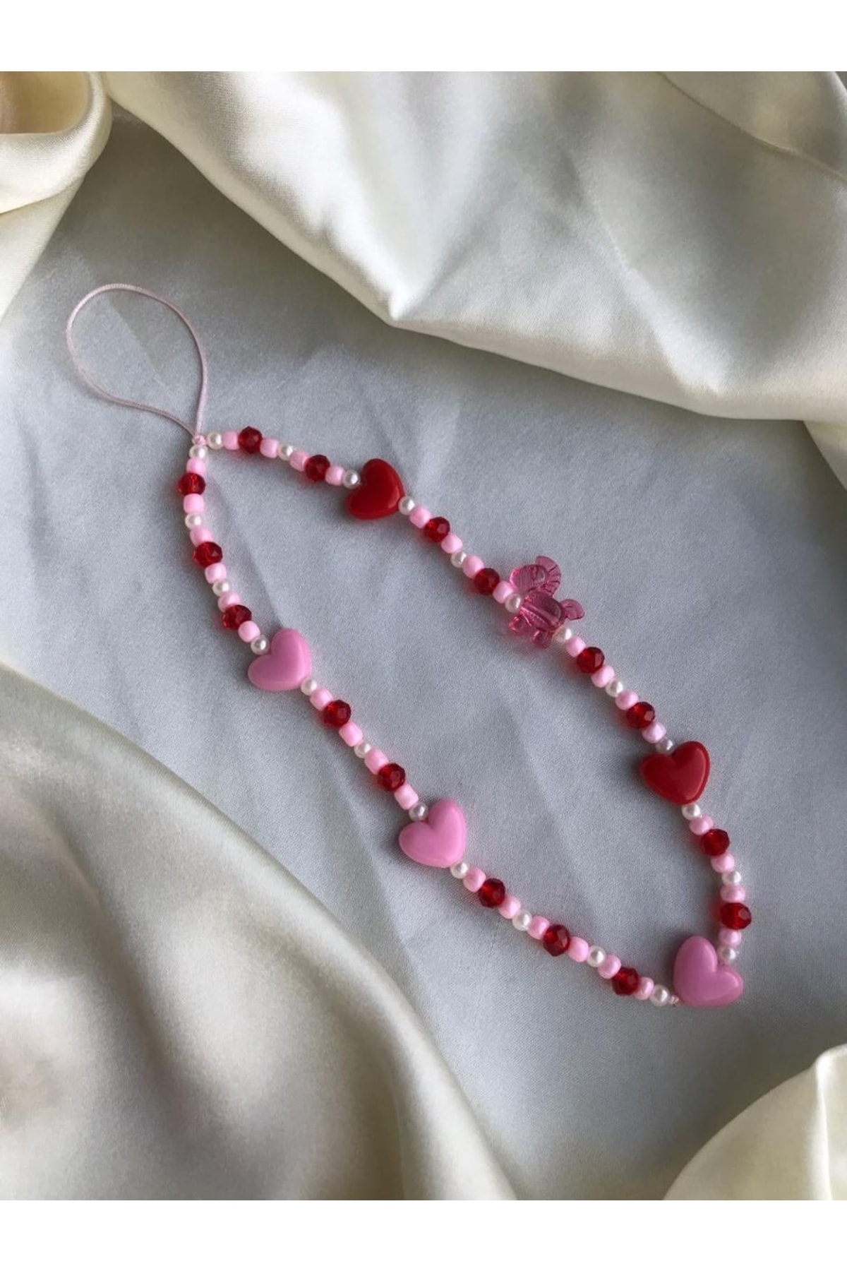Red Pink Crystal And Unicorn Horse Phone Charm Phone Rope Bag Ornament