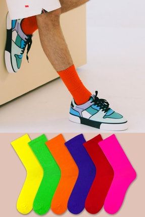 6'lı Renkli Neon Soket Çorap Seti perroquetstore331