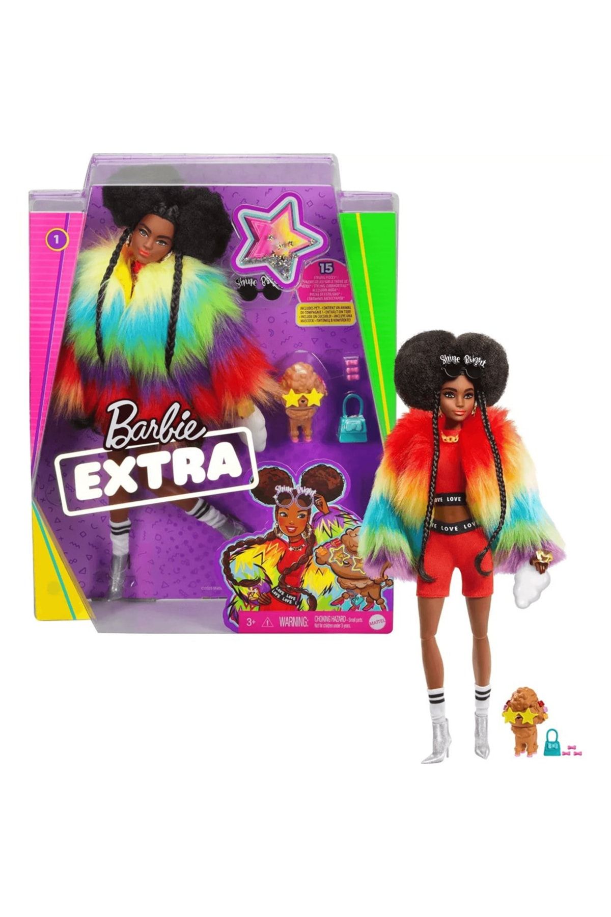 Mattel Licensed 2022 Model Barbie Extra Colored Doll with Jacket Gvr04 Trendyol