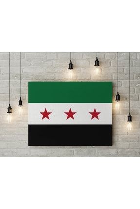 Özgür Suriye Ordusu Bayrağı Kanvas Tablo 40x55cm Öso Bayrağı Dekoratif Tablo 9789379157181