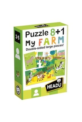 Headu 8+1 Çiftliğim Puzzle Büyük Iki Taraflı Parçalı Yapboz 8+1 My Farm Puzzle (2-5 Yaş) IT-20867