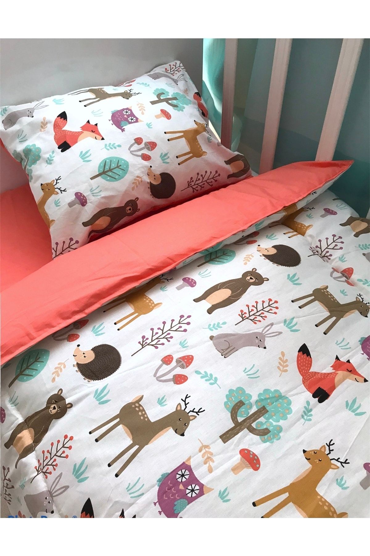 Babynia 100 Cotton Baby Child Pillow Sheet Quilt Set Pink Nature