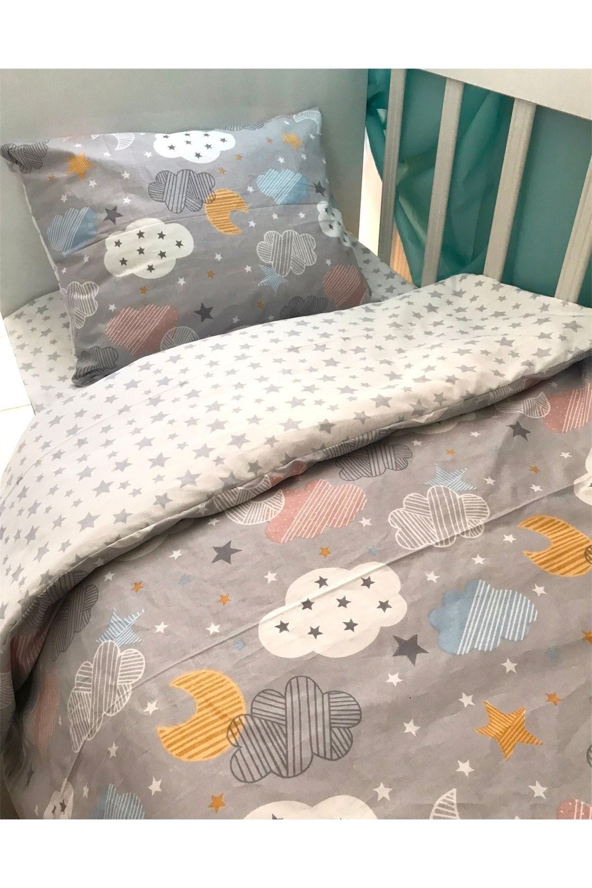 Dark grey shop crib sheet