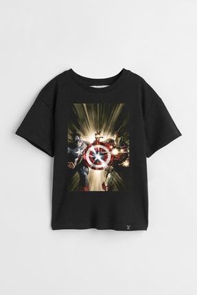 Marvel Captain Amerika Ironman Ironman Özel Tasarım Baskılı Unisex Çocuk Tişört 0872723sy5a178301