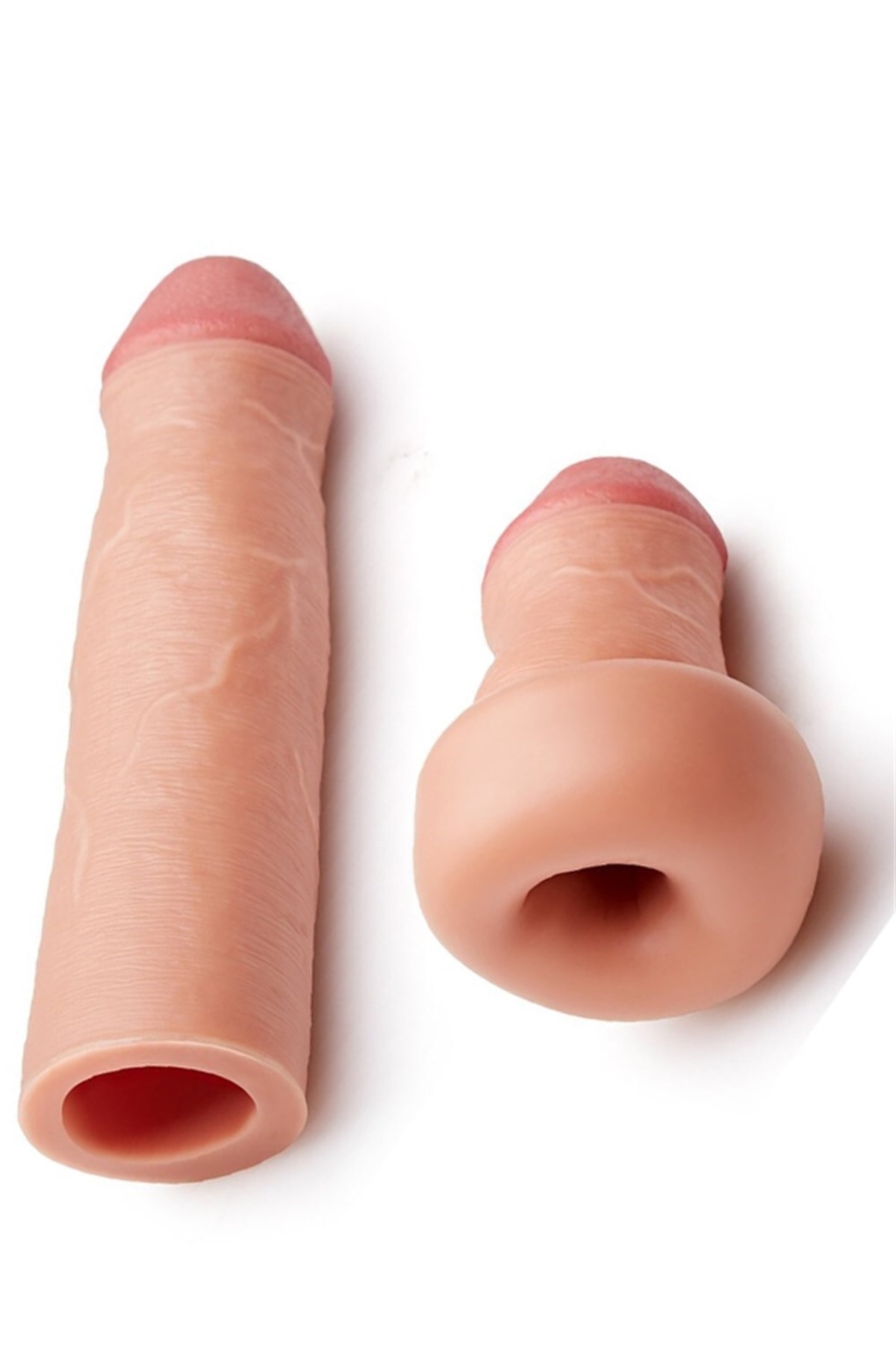 15.8 Cm Dolgulu Realistik Penis Kılıfı Uzatmalı Prezervatif