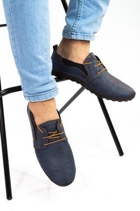 Delikli Model Bağcıklı Rahat Taban Erkek Ayakkabı Lacivert C4-S0001-00004