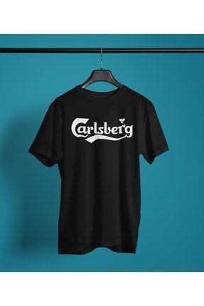 Carlsberg Beer Logo Baskılı Siyah T-shirt Oversize Unisex Tişört Mnovrs9z75