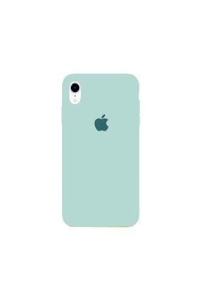Iphone Xr Kılıf Logolu Lansman Kılıf Altı Kapalı Iç Kısmı Süet Turkuaz xRLansman