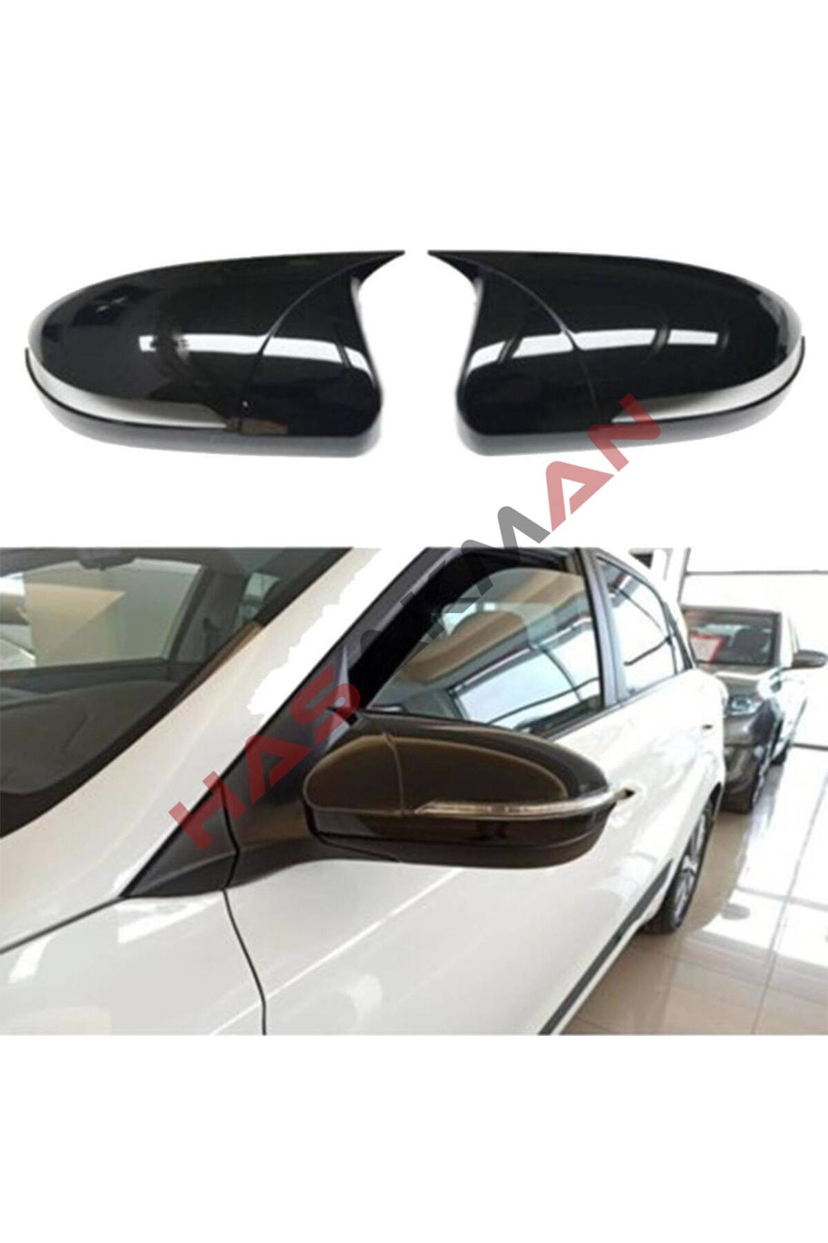 HasAkman Hyundai I20 Batman Yarasa Ayna Kapağı Sinyalli Piano Black 2014 2015 2016 2017 2018 2019 2020