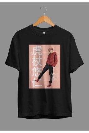Oversize Jujutsu Kaisen Yuji Itadori Anime Karakter Baskılı Tasarım Tişört AKRB0659V