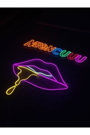 Kanayan Dudak Lüks Dekoratif Neon Led Tablo, Neon Duvar Tabela dudak01