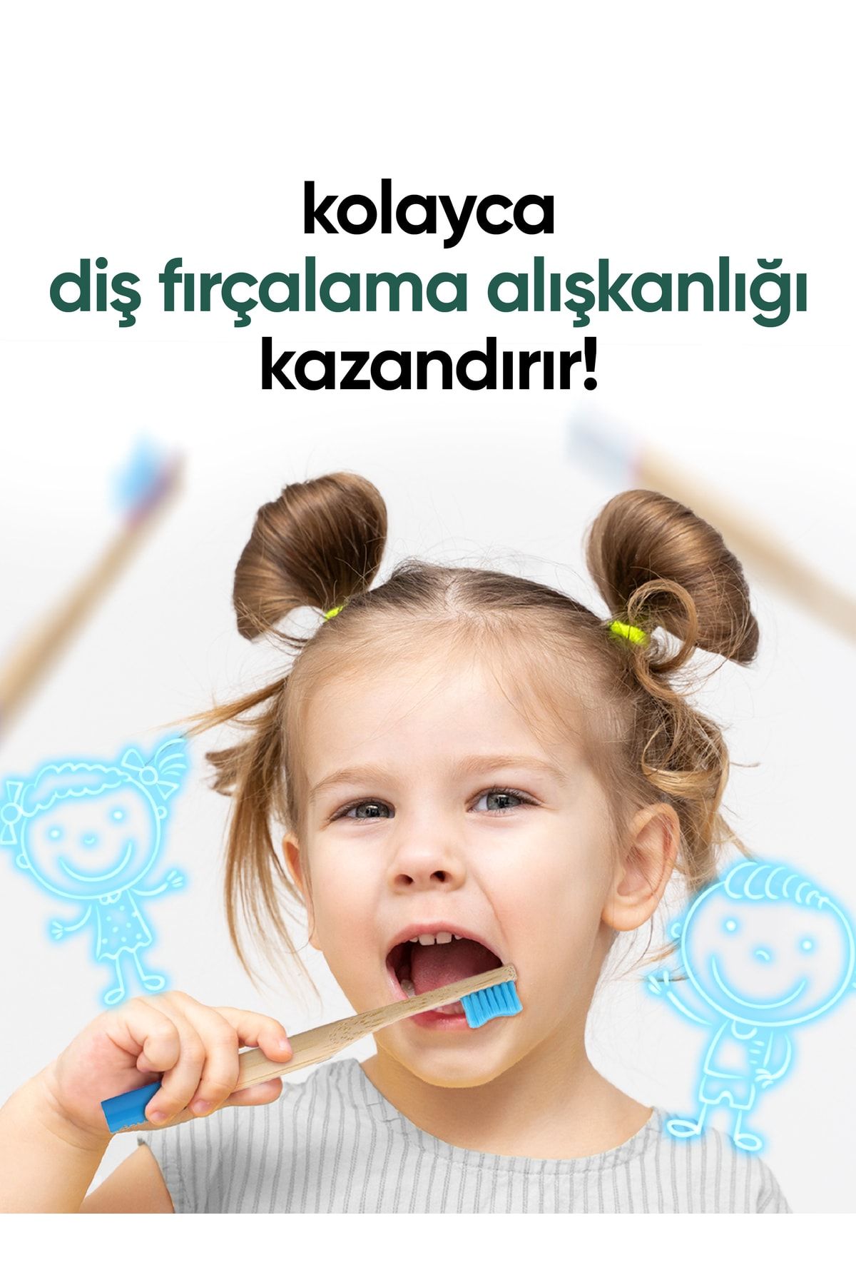TBRUSH-فرشاة أسنان للأطفال من الخيزران النباتي - ناعمة - زرقاء - خالية من البلاستيك 6