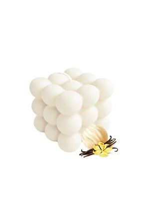 Bubble Mum Dekoratif Vanilya Kokulu El Yapımı Beyaz Mum Soya Wax B09N7P5F