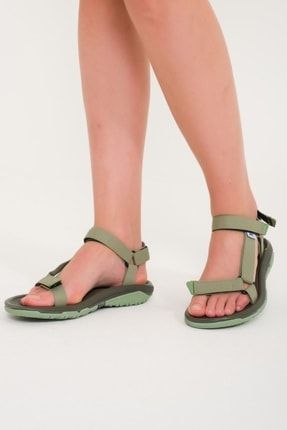 Unisex Sandalet Kaymaz Termo Taban Cırtlı Spor Sandalet - Haki Sandalett