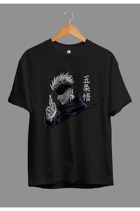 Oversize Jujutsu Kaisen Satoru Gojo (sensei) Anime Karakter Baskılı Tasarım Tişört AKRB0567V