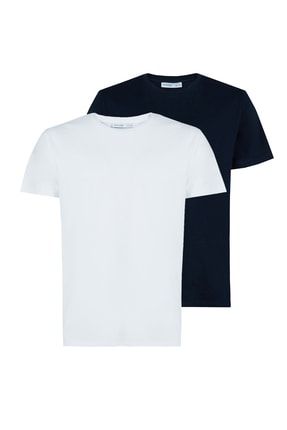 Utah Slim Dar / Slim Lacivert / Beyaz 2'li T-shirt UTAH22042022